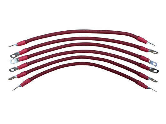 4 AWG Welding & Battery Cable with 5/16" Copper Lugs – Flexible Pure Copper Power Cable – Red